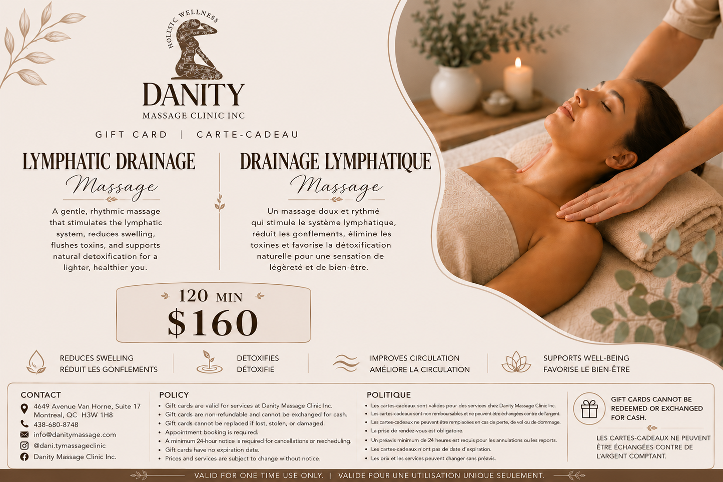Lymphatic Drainage Massage (120mins)